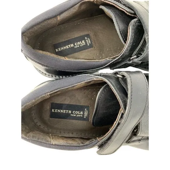 Men’s Kenneth Cole NY Italy Size 10/11 Mixed Size Leather Loafer Black 4036