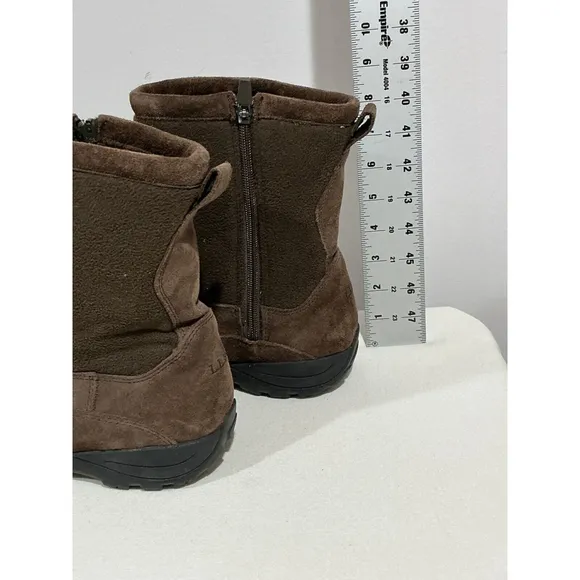 Men’s L L Bean 8w Brown Suede Pull On Side Zip Midcalf Boots