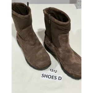 Men’s L L Bean 8w Brown Suede Pull On Side Zip Midcalf Boots