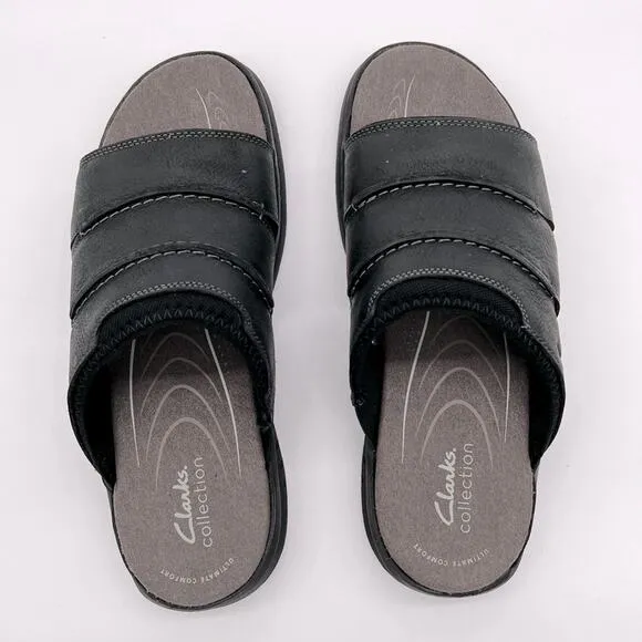Men's Leather Walkford Easy Slide Sandals 9.5M (Black)