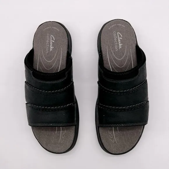 Men's Leather Walkford Easy Slide Sandals 9.5M (Black)