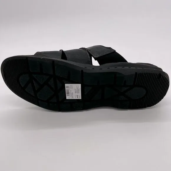 Men's Leather Walkford Easy Slide Sandals 9.5M (Black)