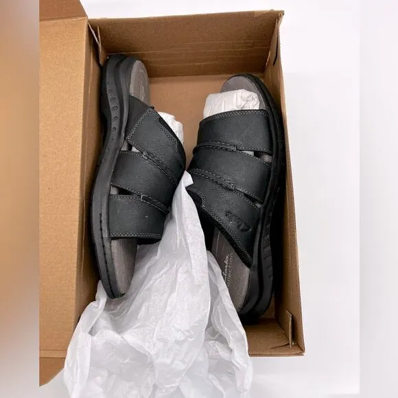 Men's Leather Walkford Easy Slide Sandals 9.5M (Black)