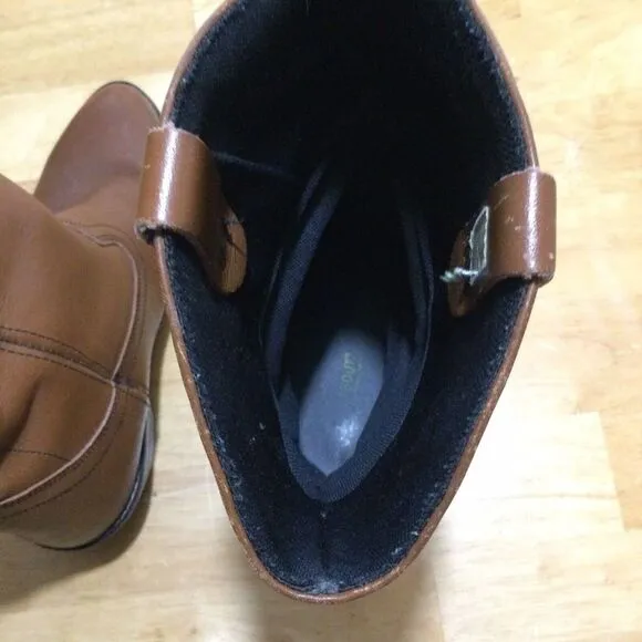 Men's Mason Western Size 11 E‎ Leather Brown Western Boots Pull On Vibram Soles