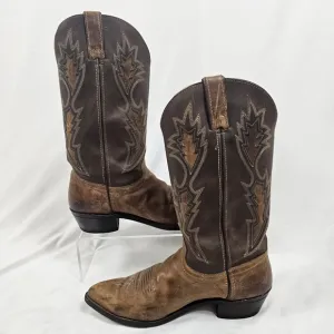 Men's Texas USA Almond Toe Cowboy Boots in Brown - Size 11D