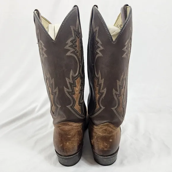 Men's Texas USA Almond Toe Cowboy Boots in Brown - Size 11D