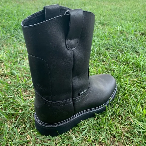 Men’s work boots lightweight black pull on genuine leather Bota Cómoda y Liviana