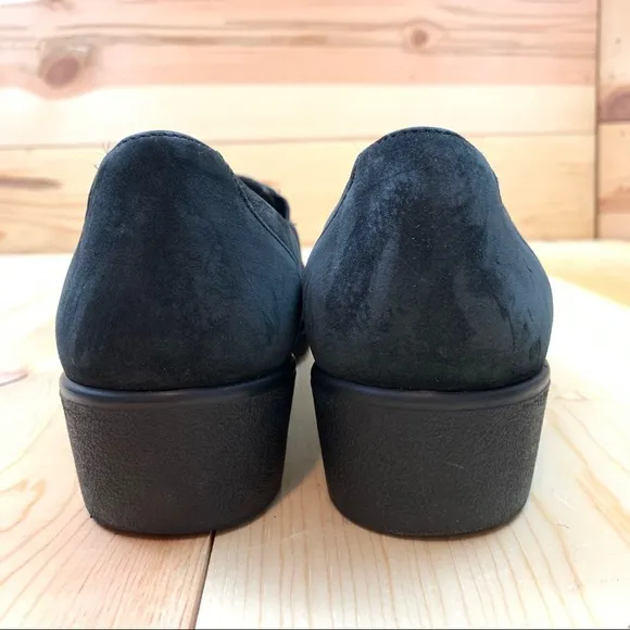 Mephisto Air Jet black suede low wedge loafers 8.5