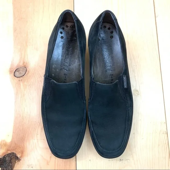 Mephisto Air Jet black suede low wedge loafers 8.5