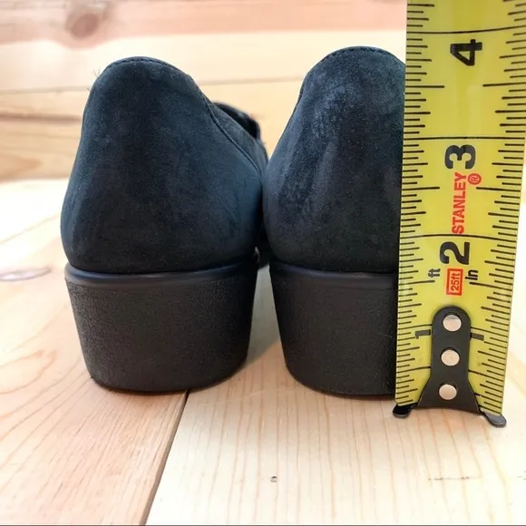 Mephisto Air Jet black suede low wedge loafers 8.5