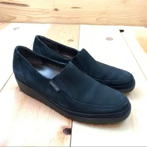 Mephisto Air Jet black suede low wedge loafers 8.5