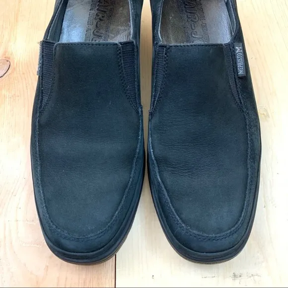 Mephisto Air Jet black suede low wedge loafers 8.5