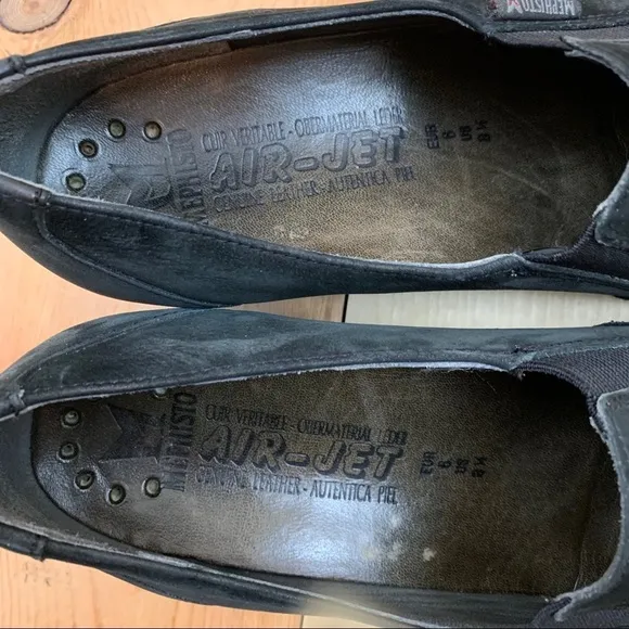 Mephisto Air Jet black suede low wedge loafers 8.5