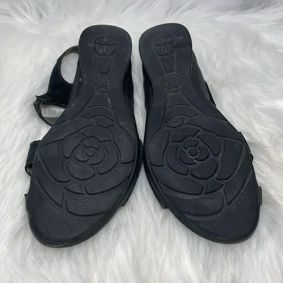 Mephisto Black Nubuck  Asymmetrical Strap Sandals Sz 40/US 10