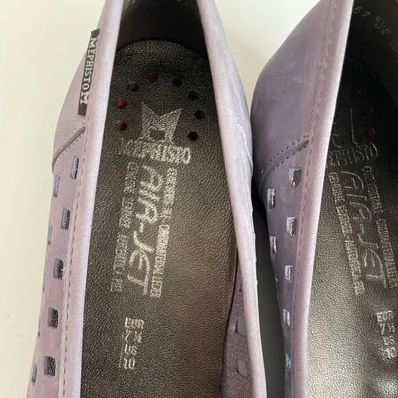 Mephisto Francia Nubuck Leather Perforated Ballet Flats Size 10