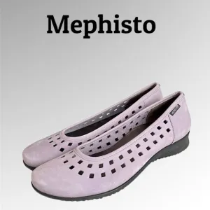 Mephisto Francia Nubuck Leather Perforated Ballet Flats Size 10