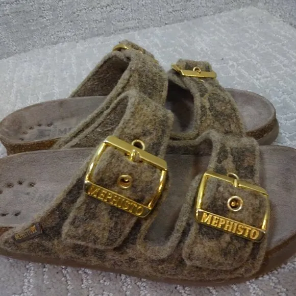 Mephisto Hester Womens Size EU 37 Brown Jaguar 2 Adjustable Strap Sandals