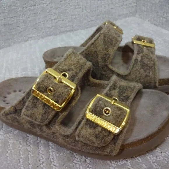 Mephisto Hester Womens Size EU 37 Brown Jaguar 2 Adjustable Strap Sandals