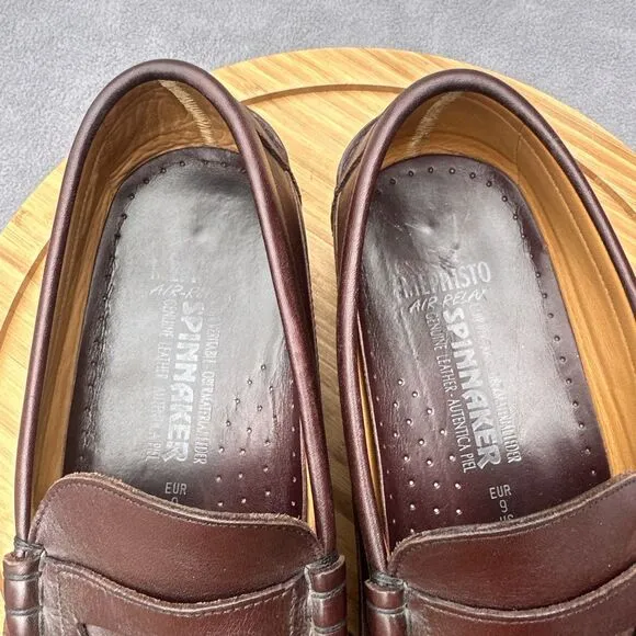 Mephisto Spinnaker Penny Loafers Air-Relax Mens US Size 9.5 Brown Leather Shoes