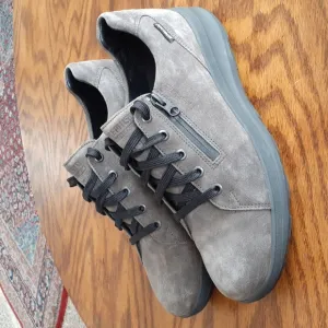 Mephisto Suede Gray Leather Waterproof Comfort Athleisure Valley Sneakers