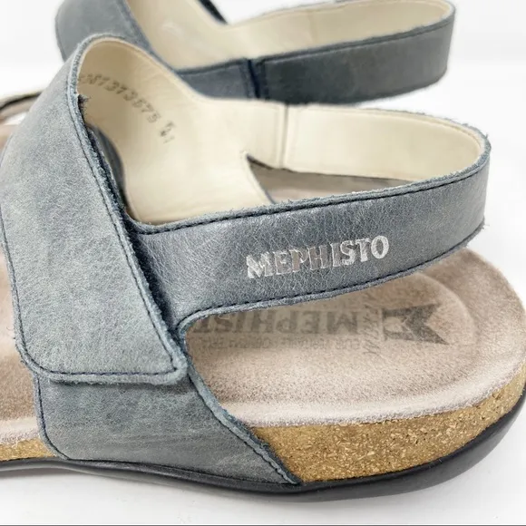 Mephisto Women's Size 41 US 10 Gray Snake Print AGAVE Sandals Cork Footbed