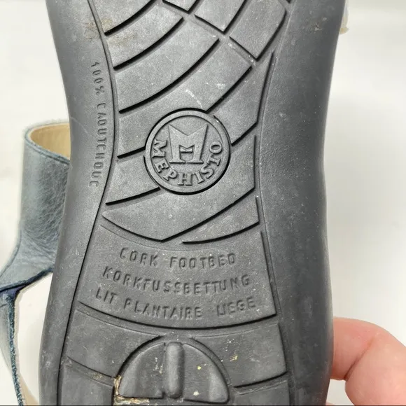 Mephisto Women's Size 41 US 10 Gray Snake Print AGAVE Sandals Cork Footbed