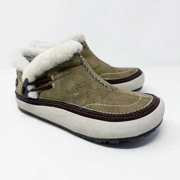 Merrell Tan Suede Spirit Tibet Low Boots Women's Size 8 EUC Lined Pull On