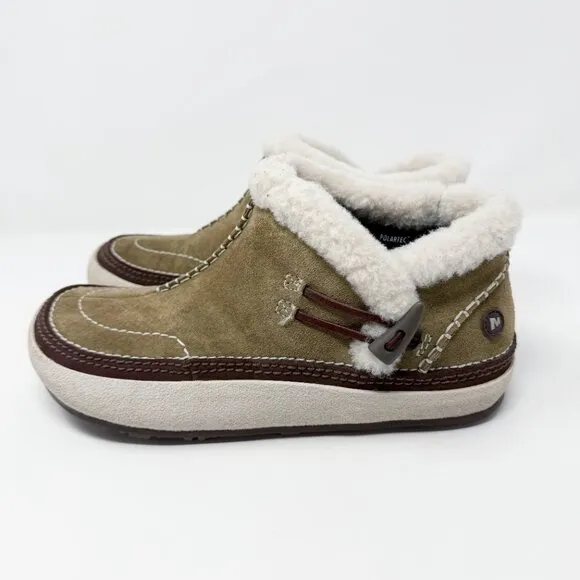 Merrell Tan Suede Spirit Tibet Low Boots Women's Size 8 EUC Lined Pull On