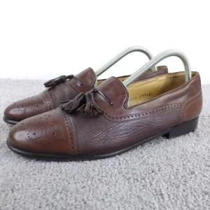 Mezlan Havana Tassel Loafers Mens 7.5 M Dress Shoes Cap Toe Brown Leather Spain
