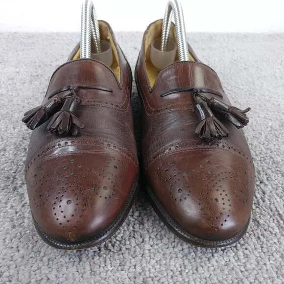 Mezlan Havana Tassel Loafers Mens 7.5 M Dress Shoes Cap Toe Brown Leather Spain