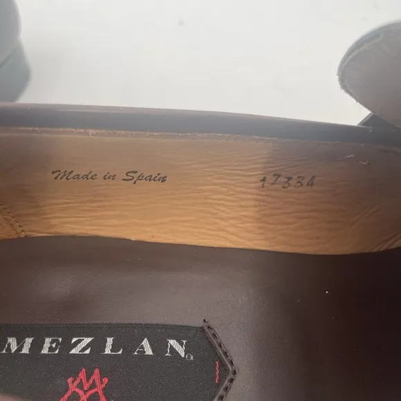 Mezlan Pegg Brown Apron Toe Horsebit Loafer Cognac 12 M Spain