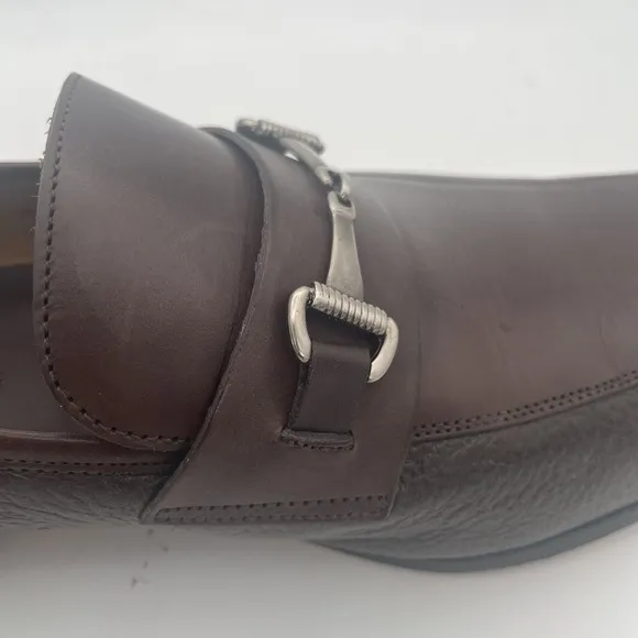 Mezlan Pegg Brown Apron Toe Horsebit Loafer Cognac 12 M Spain