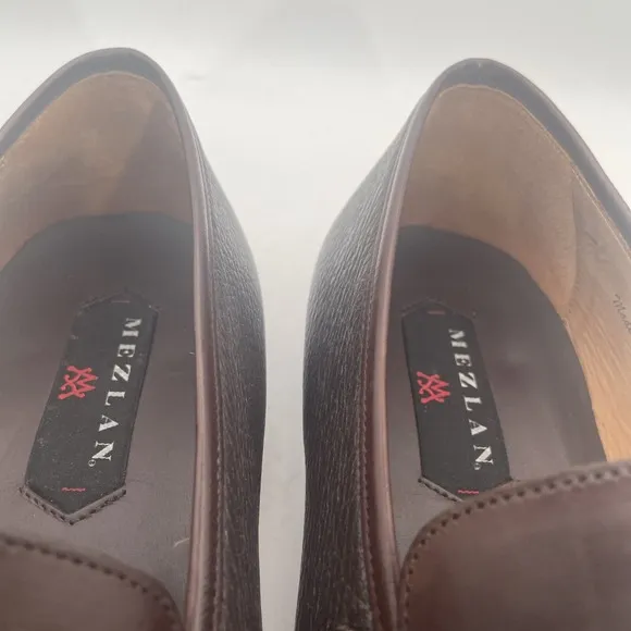 Mezlan Pegg Brown Apron Toe Horsebit Loafer Cognac 12 M Spain