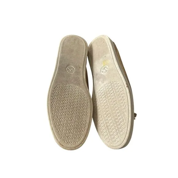 Michael Kors 7.5 Callahan Moccasins GOLD LEATHER Loafers Tassel Slip On Flats