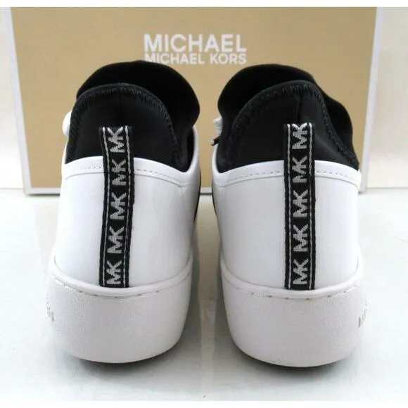 Michael Kors Ace Stripe Lace Up Designer Sneakers MK Logo white / Black