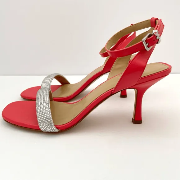 Michael Kors Carrie Coral Jeweled Open Toe High Heel Sandals Women’s 10