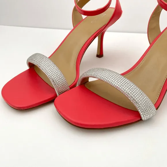 Michael Kors Carrie Coral Jeweled Open Toe High Heel Sandals Women’s 10
