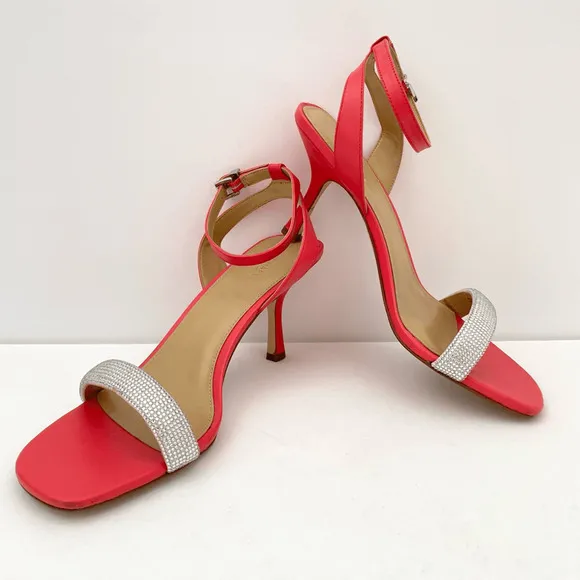 Michael Kors Carrie Coral Jeweled Open Toe High Heel Sandals Women’s 10