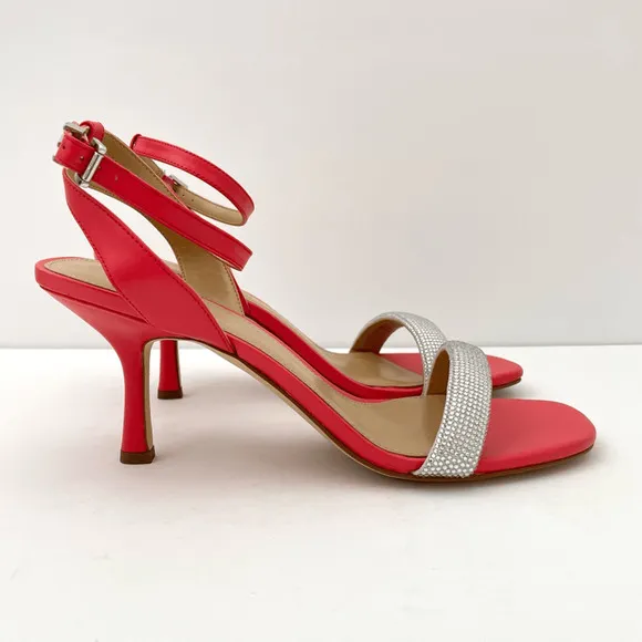 Michael Kors Carrie Coral Jeweled Open Toe High Heel Sandals Women’s 10