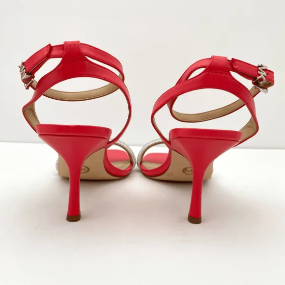 Michael Kors Carrie Coral Jeweled Open Toe High Heel Sandals Women’s 10