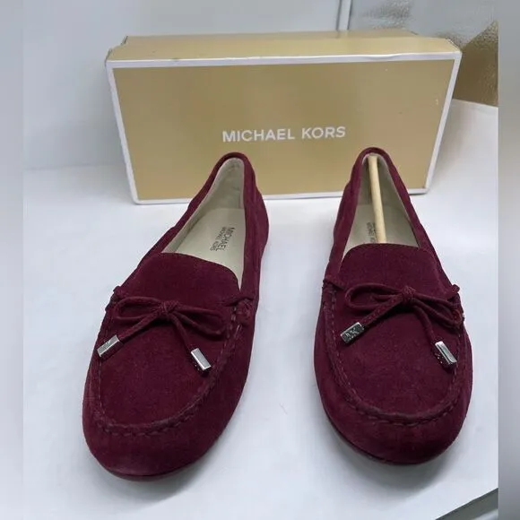 Michael Kors Daisy moc merlot suede slip on Moccasin loafer flats size 10M