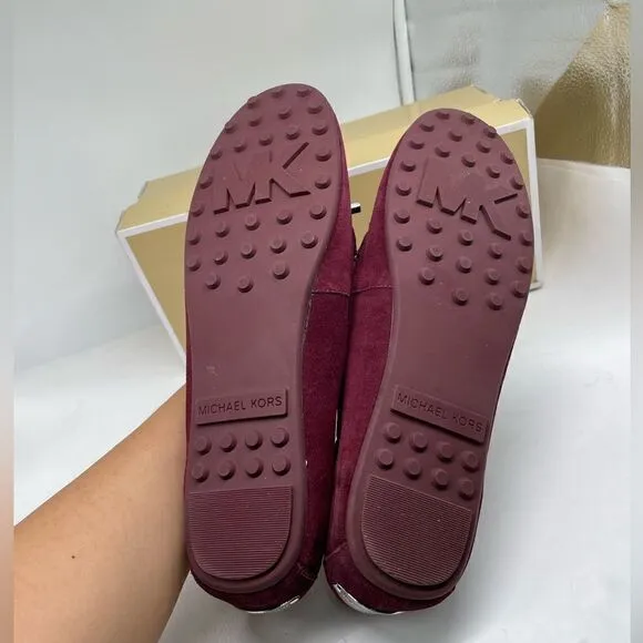 Michael Kors Daisy moc merlot suede slip on Moccasin loafer flats size 10M