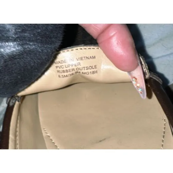 Michael Kors Everett Authentic Brown Logo Slip On Shoes Flats