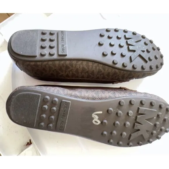 Michael Kors Everett Authentic Brown Logo Slip On Shoes Flats