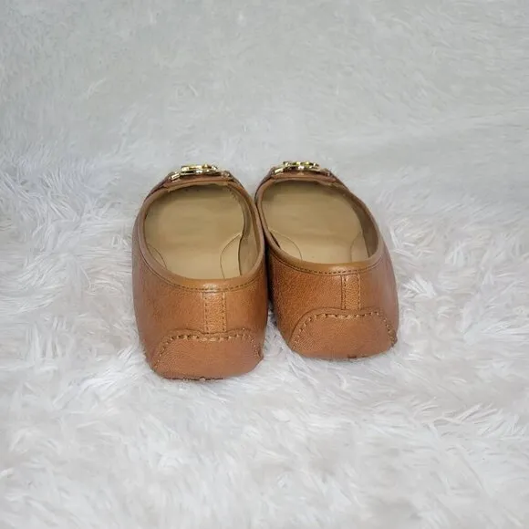 Michael Kors Fulton Brown Leather Flats Size 8.5M