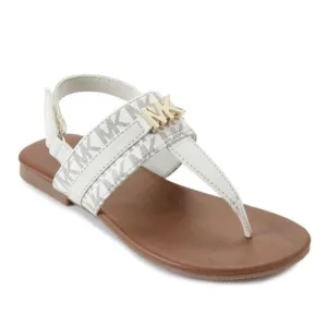 MICHAEL KORS  Girls Jaliyah  MK Logo T-Strap Sandals White Soft Gold -various