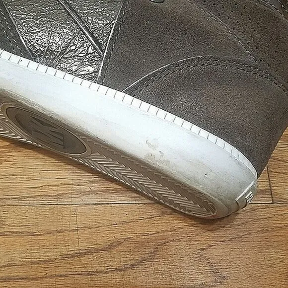 MICHAEL KORS NIKKO HIGH TOP WEDGE SNEAKERS Brown Womens's 7.5