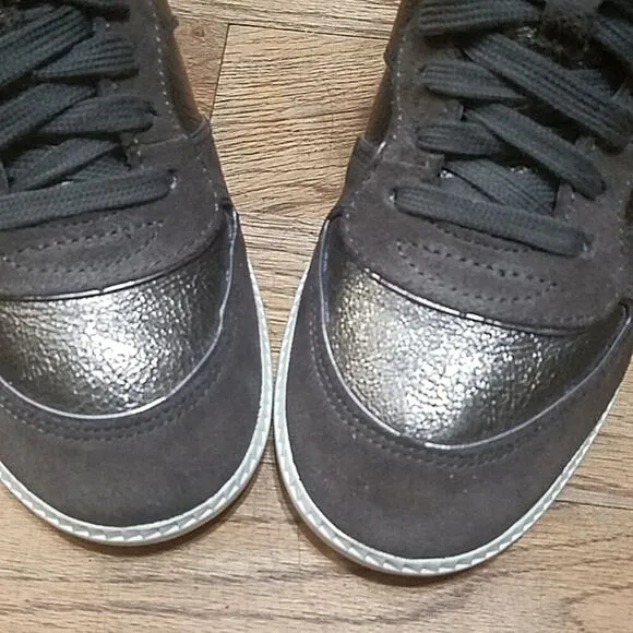 MICHAEL KORS NIKKO HIGH TOP WEDGE SNEAKERS Brown Womens's 7.5