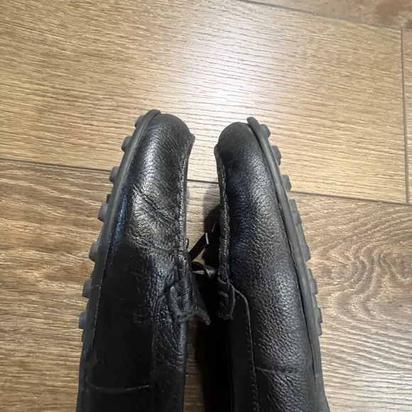 Michael Kors Women's Everett Mocs Black Leather Logo Flats
