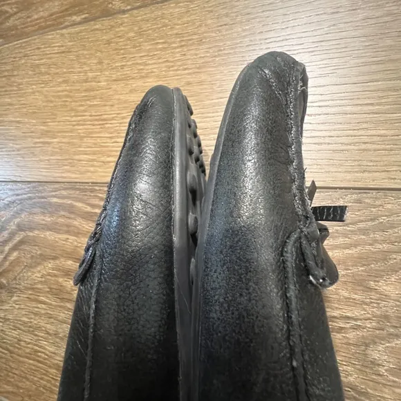 Michael Kors Women's Everett Mocs Black Leather Logo Flats